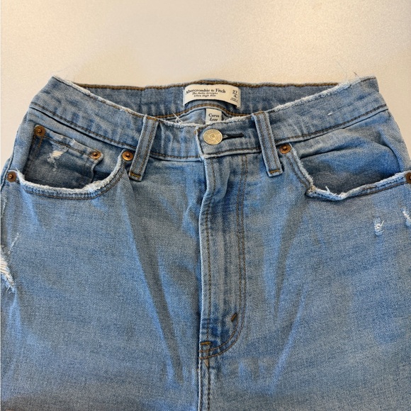 Abercrombie & Fitch Light Blue Straight Leg Jeans - Picture 3 of 4